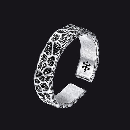 Retro Irregular Crack Finger Open Adjustable Ring for