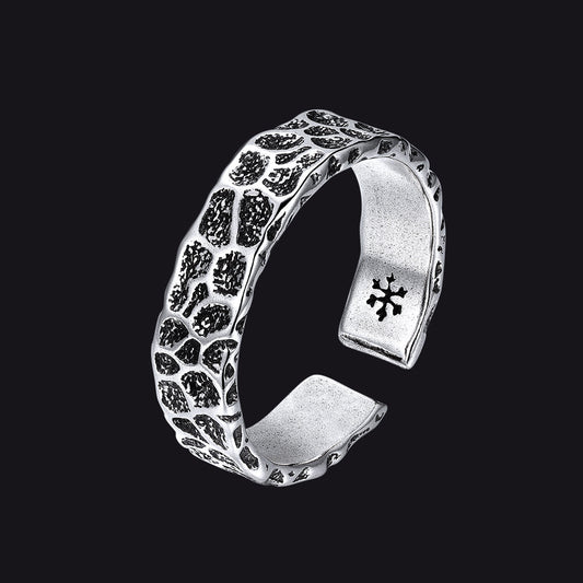 Retro Irregular Crack Finger Open Adjustable Ring for