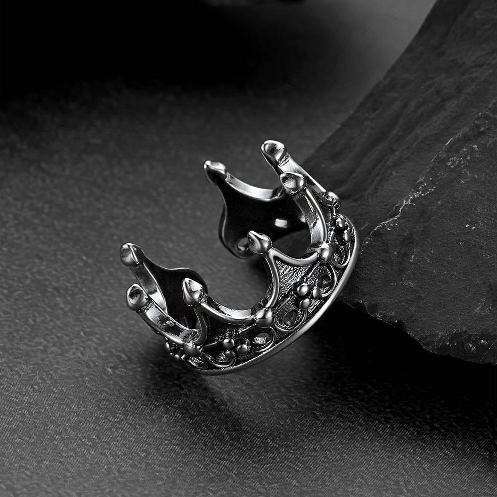 Crown Cross Open Adjustable Ring for
