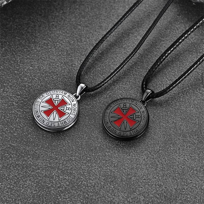 Custom Knights Templar Cross Photo Locket Necklace With Picture