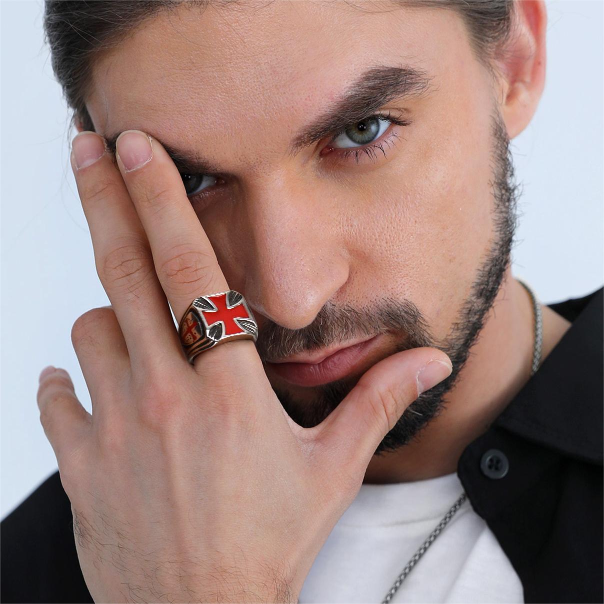 Christian Knights Templar Cross Ring for Stainless Steel