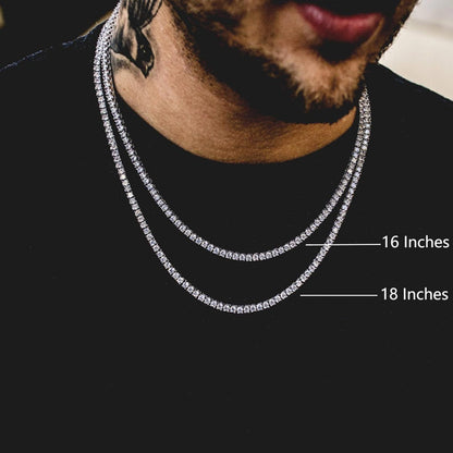 Cz Diamond Cut Tennis Chain Necklace for