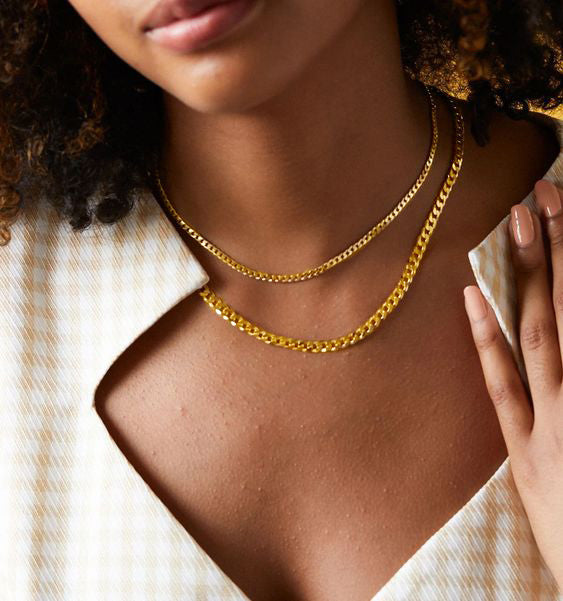 Sterling Silver Thick Curb Chain Link Necklace for