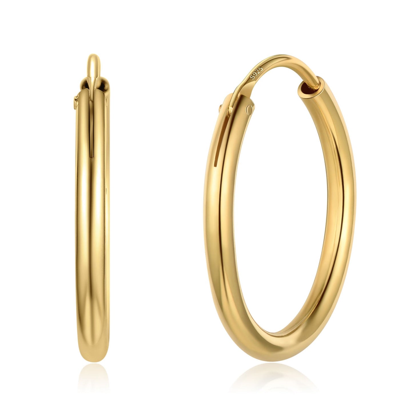 Sterling Silver Thin Hoop Earrings for