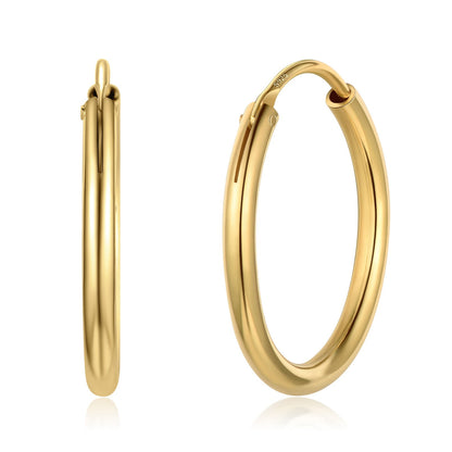 Sterling Silver Thin Hoop Earrings for