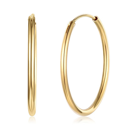 Sterling Silver Thin Hoop Earrings for