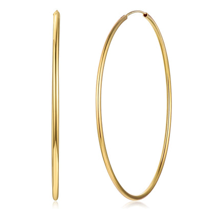 Sterling Silver Thin Hoop Earrings for