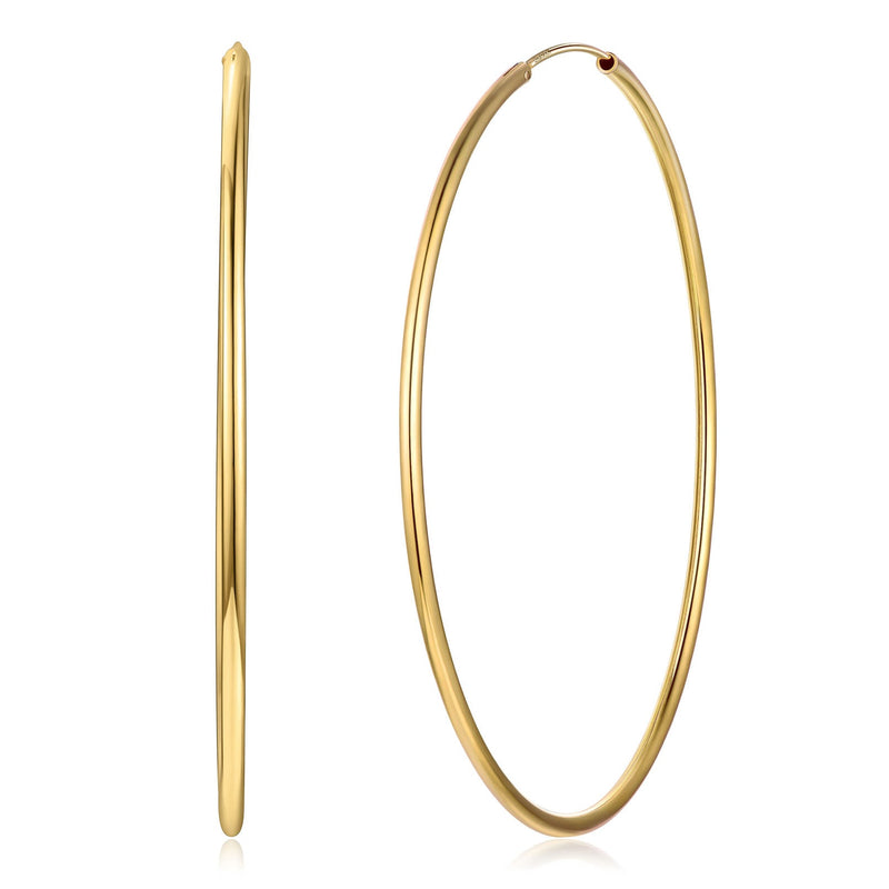 Sterling Silver Thin Hoop Earrings for