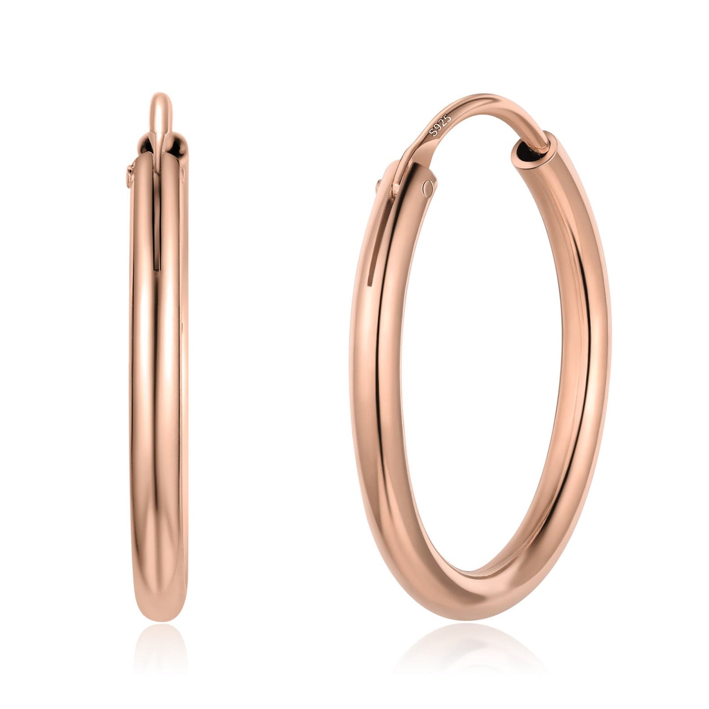 Sterling Silver Thin Hoop Earrings for