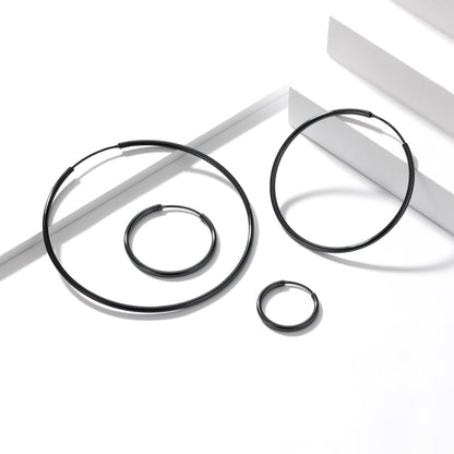 Sterling Silver Thin Hoop Earrings for