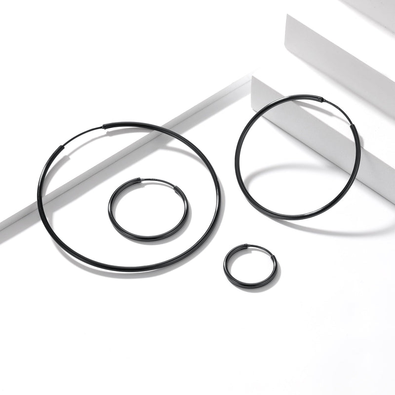 Sterling Silver Thin Hoop Earrings for