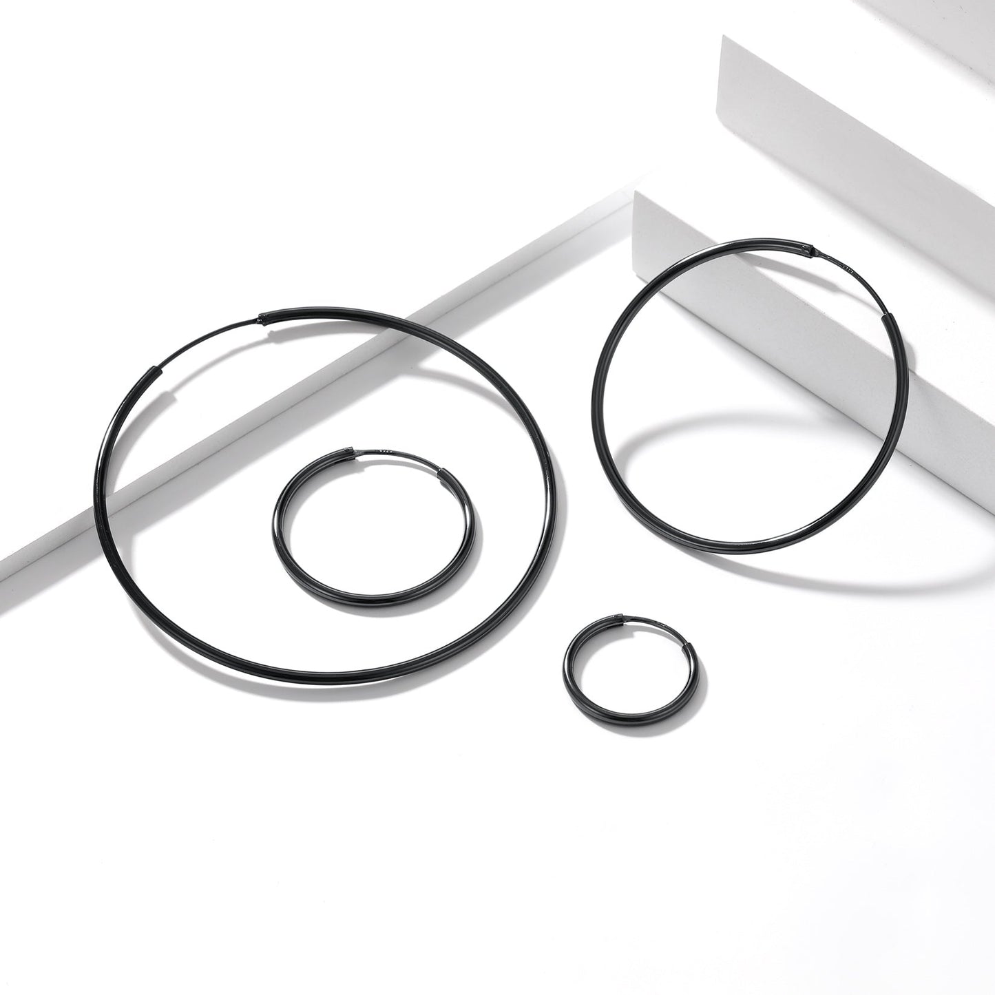 Sterling Silver Thin Hoop Earrings for