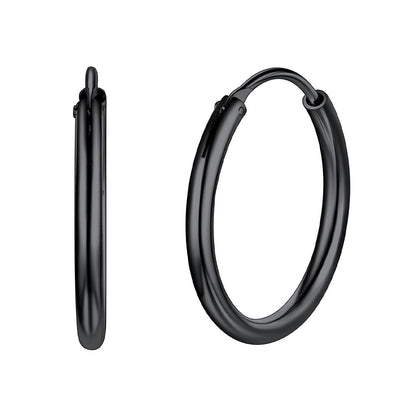 Sterling Silver Thin Hoop Earrings for