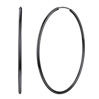 Sterling Silver Thin Hoop Earrings for