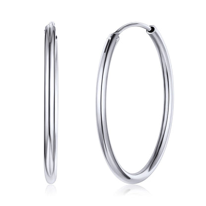 Sterling Silver Thin Hoop Earrings for