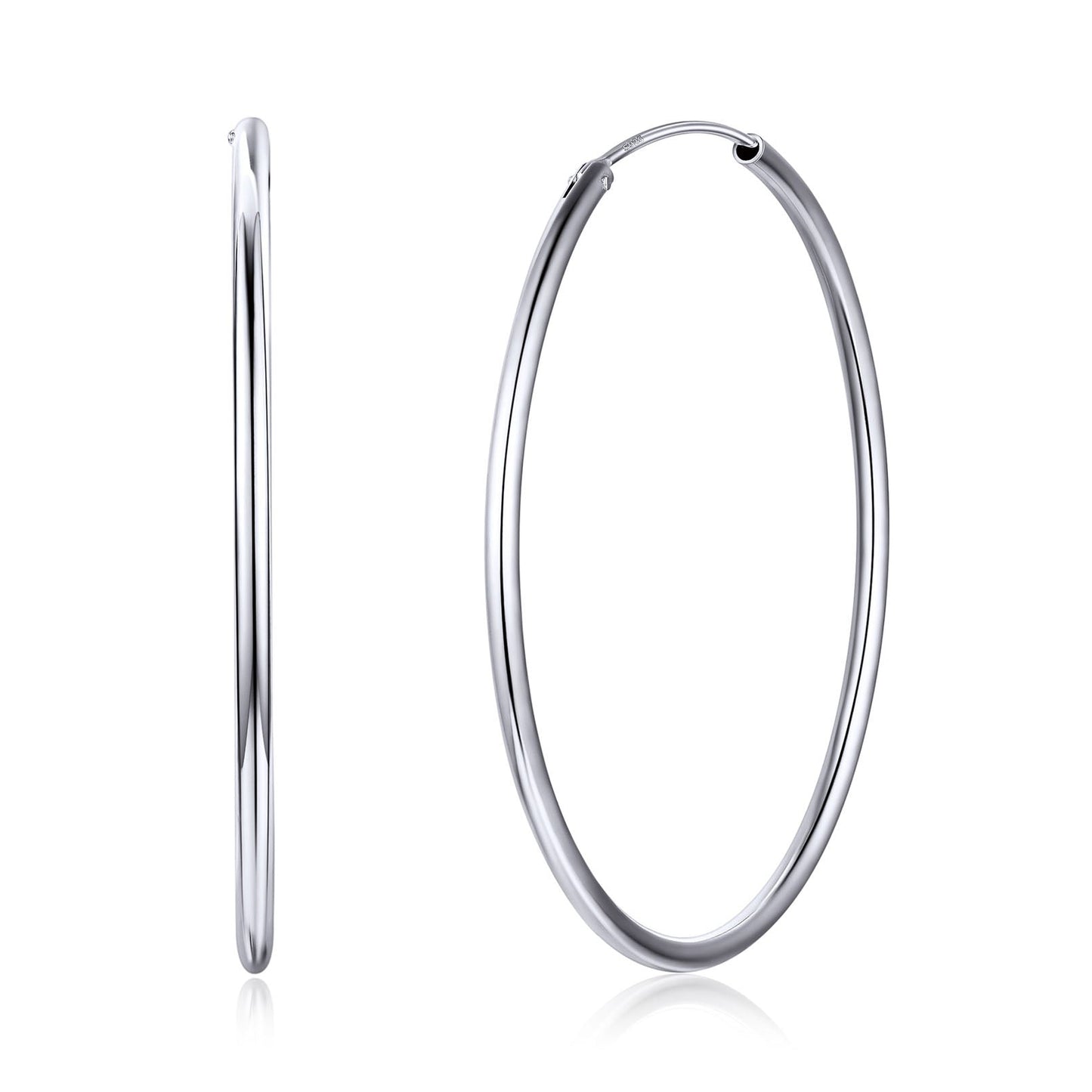 Sterling Silver Thin Hoop Earrings for