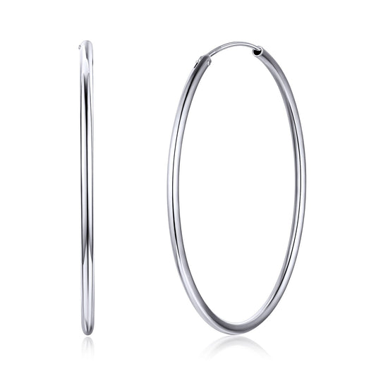 Sterling Silver Thin Hoop Earrings for