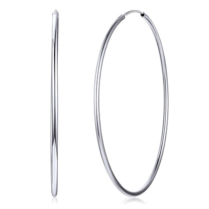 Sterling Silver Thin Hoop Earrings for
