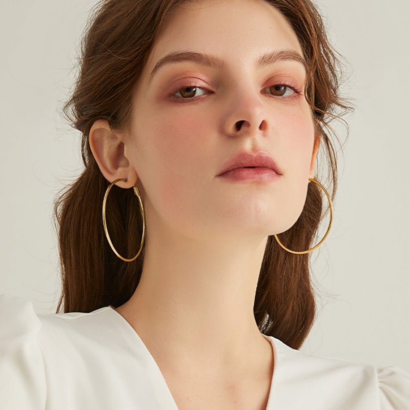 Sterling Silver Thin Hoop Earrings for
