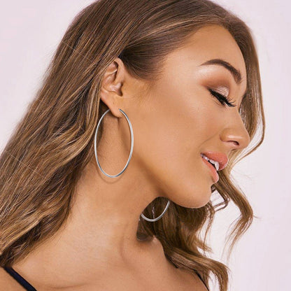 Sterling Silver Thin Hoop Earrings for