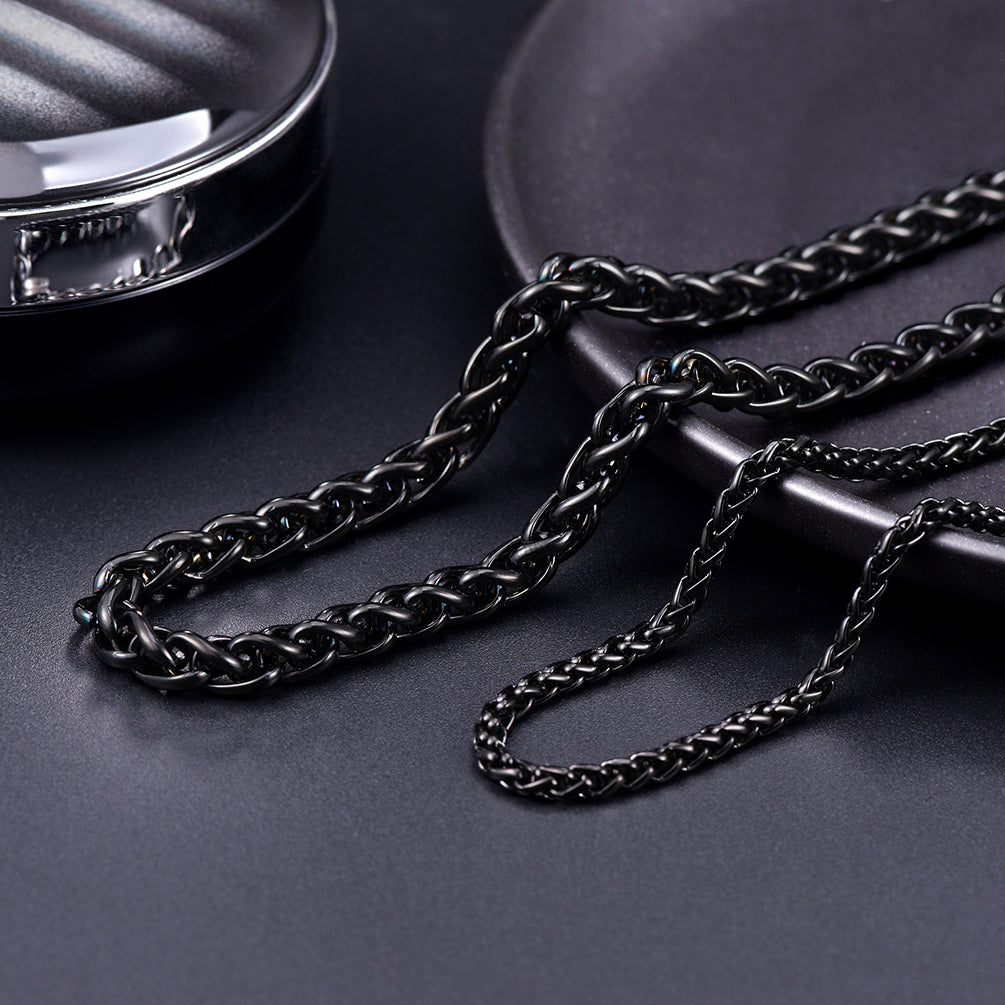 Spiga Wheat Chain Stainless Steel Link Necklace for