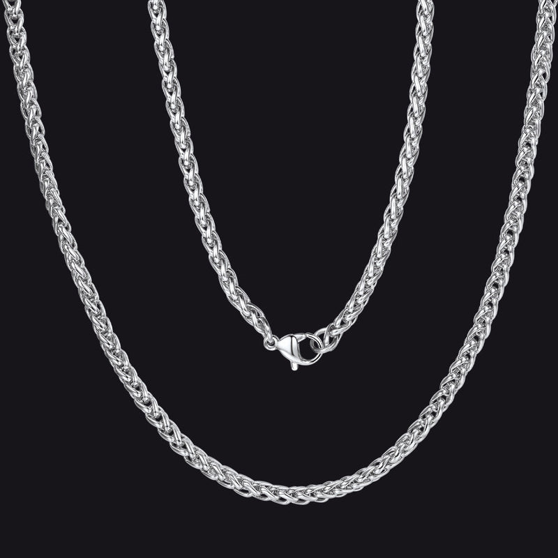 Spiga Wheat Chain Stainless Steel Link Necklace for