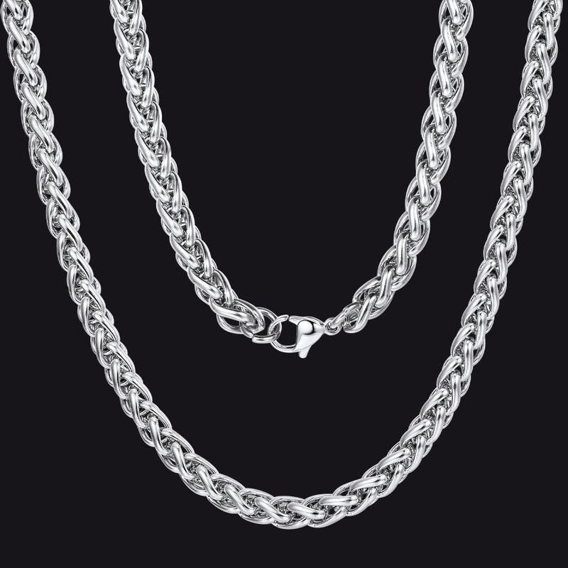 Spiga Wheat Chain Stainless Steel Link Necklace for