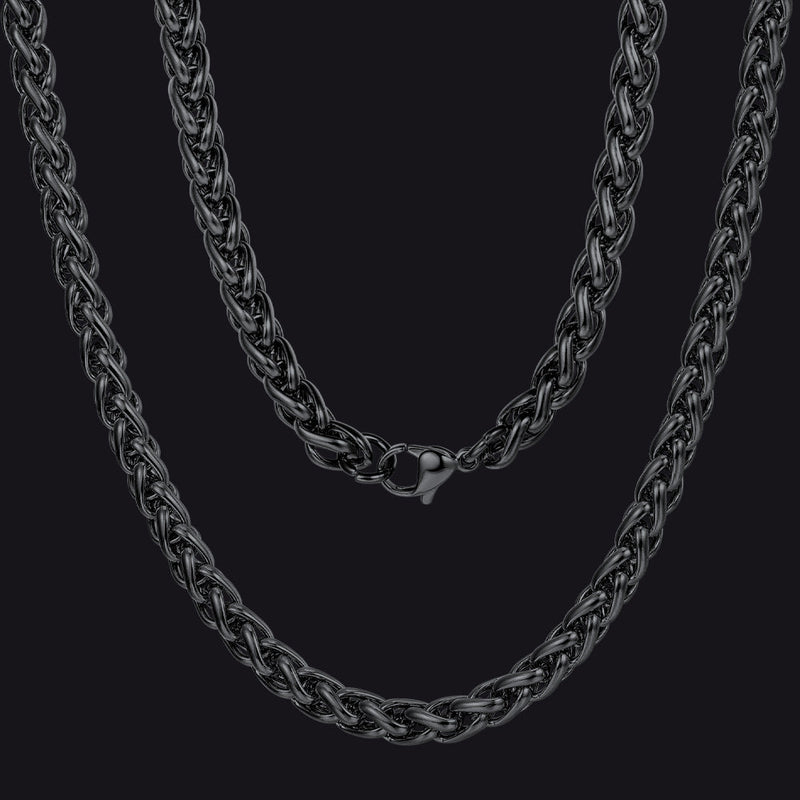 Spiga Wheat Chain Stainless Steel Link Necklace for