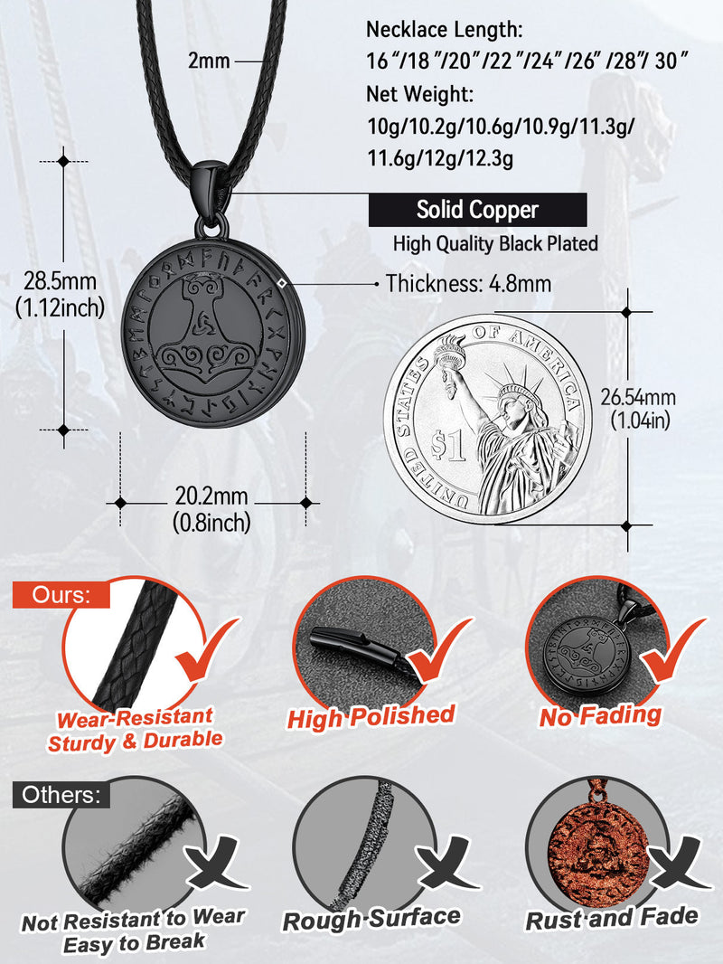 Viking Thor's Hammer Personalised Photo Locket Necklace for