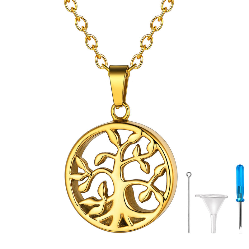 Cremation Tree of Life Urn Necklace for Ashes Memorial Gift
