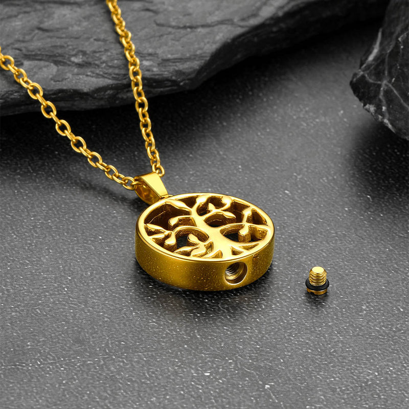 Cremation Tree of Life Urn Necklace for Ashes Memorial Gift