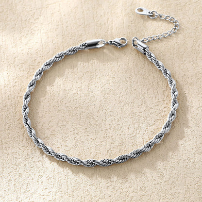Stainless Steel Twisted Rope Chain Ankle Bracelet for Gift for Mom