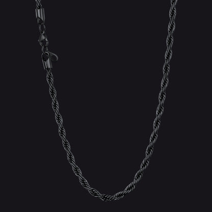 Twisted Rope Link Chain Stainless Steel Necklace for