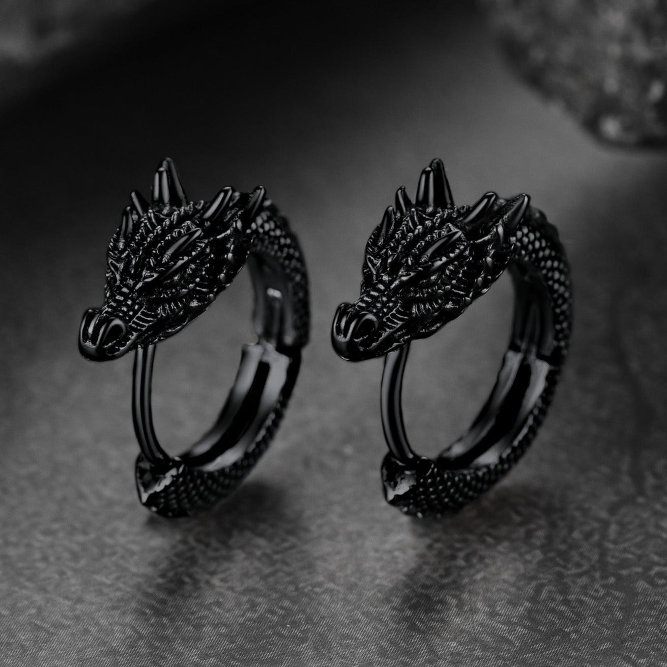 Punk Small Dragon Hoop Earrings for