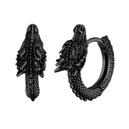 Punk Small Dragon Hoop Earrings for