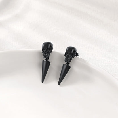 Flash Punk Spike Skull Earrings for