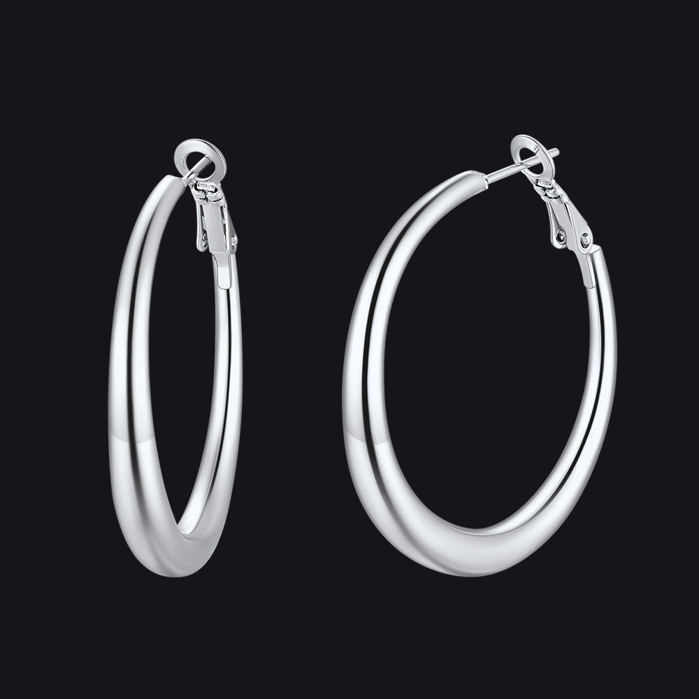 40/60/80mm Simple Thin Hoop Earrings for