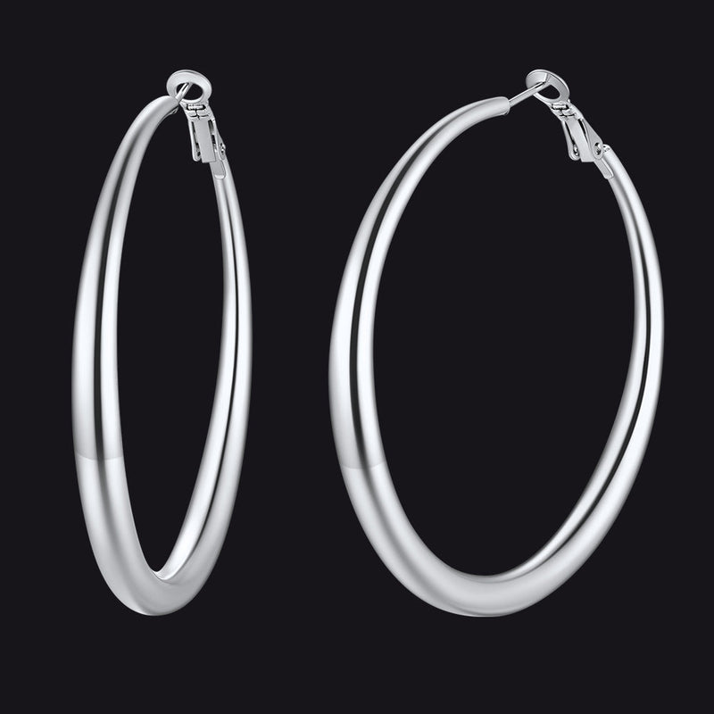 40/60/80mm Simple Thin Hoop Earrings for