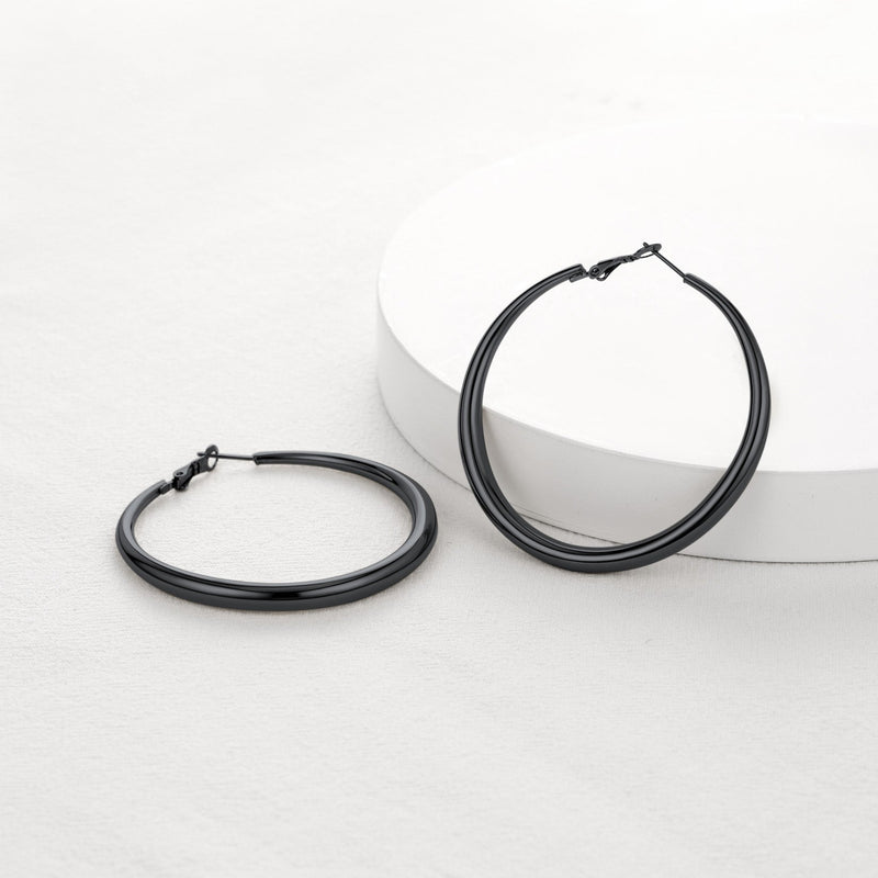 40/60/80mm Simple Thin Hoop Earrings for