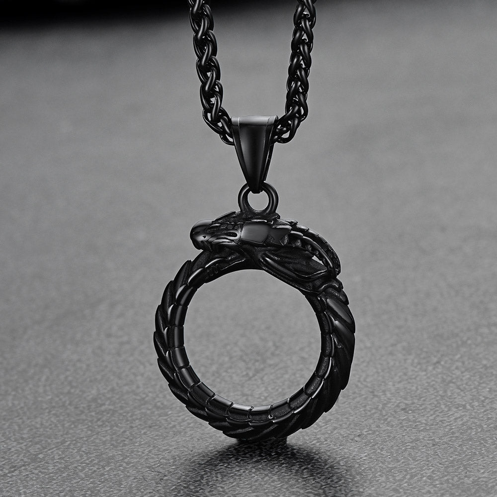 Dragon Circle Pendant Necklace for