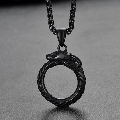 Dragon Circle Pendant Necklace for