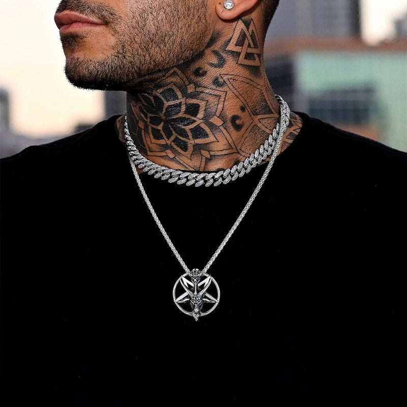 Satanic Baphomet Goat Pentagram Necklace