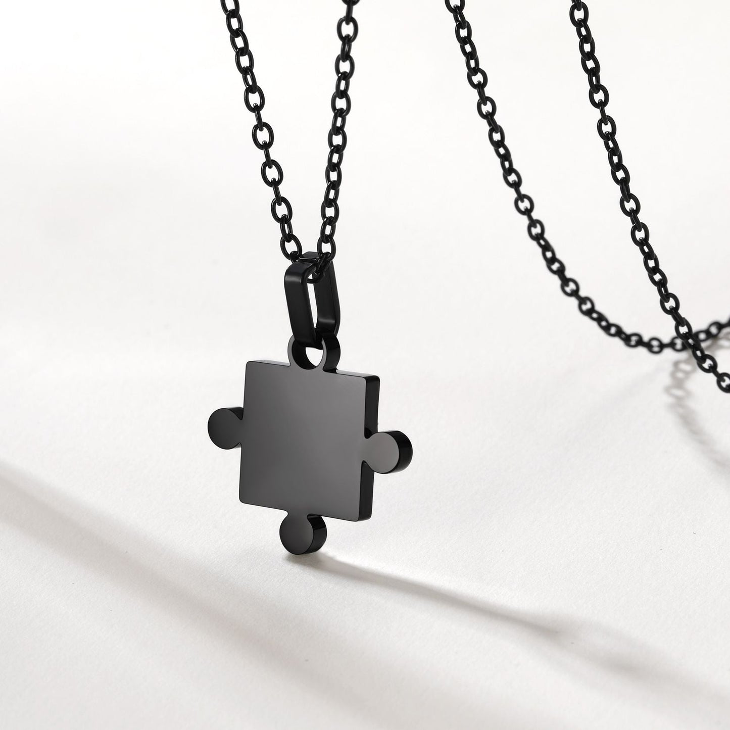 Custom Puzzle Matching Necklaces for Couple Mom Daughter 2pcs