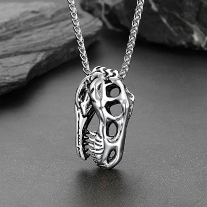 T-rex Dinosaur Skull Head Necklace Pendant for