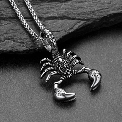 Celtic Knot Scorpion Pendant Necklace for