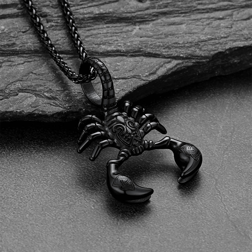 Celtic Knot Scorpion Pendant Necklace for