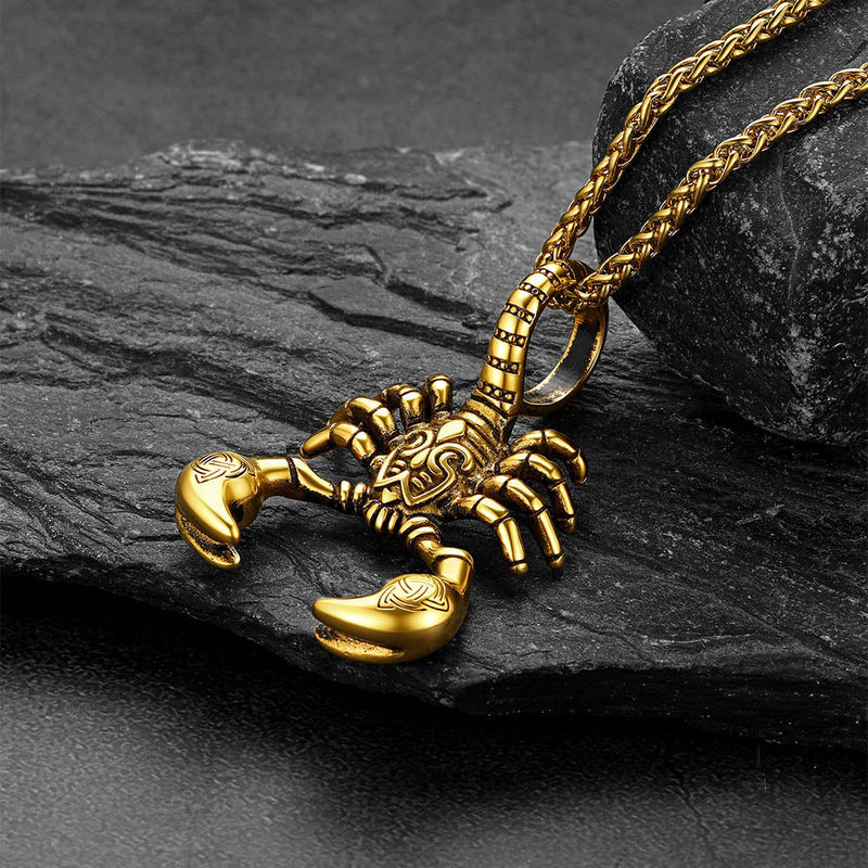 Celtic Knot Scorpion Pendant Necklace for