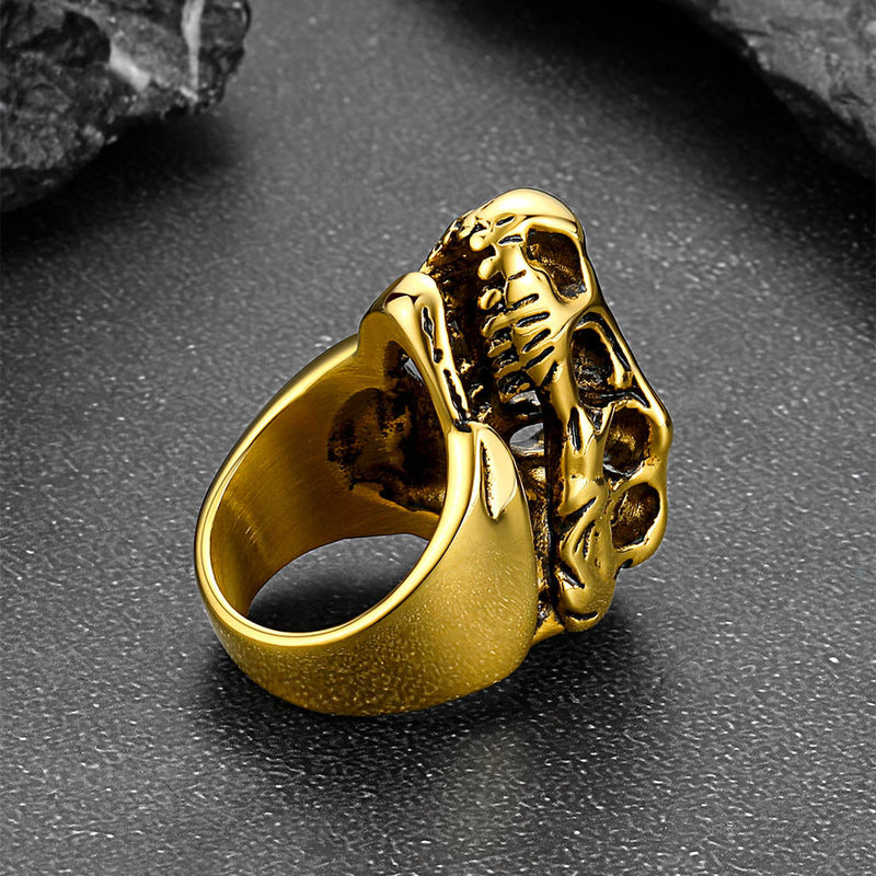 Biker Animal Chunky Dinosaur Head Stainless Steel Ring for