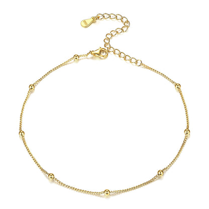 925 Sterling Silver Anklet With Beaded for