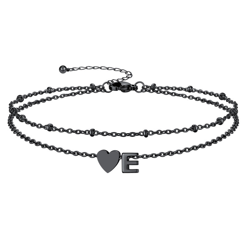 Initial Heart Layered Anklet With Heart for